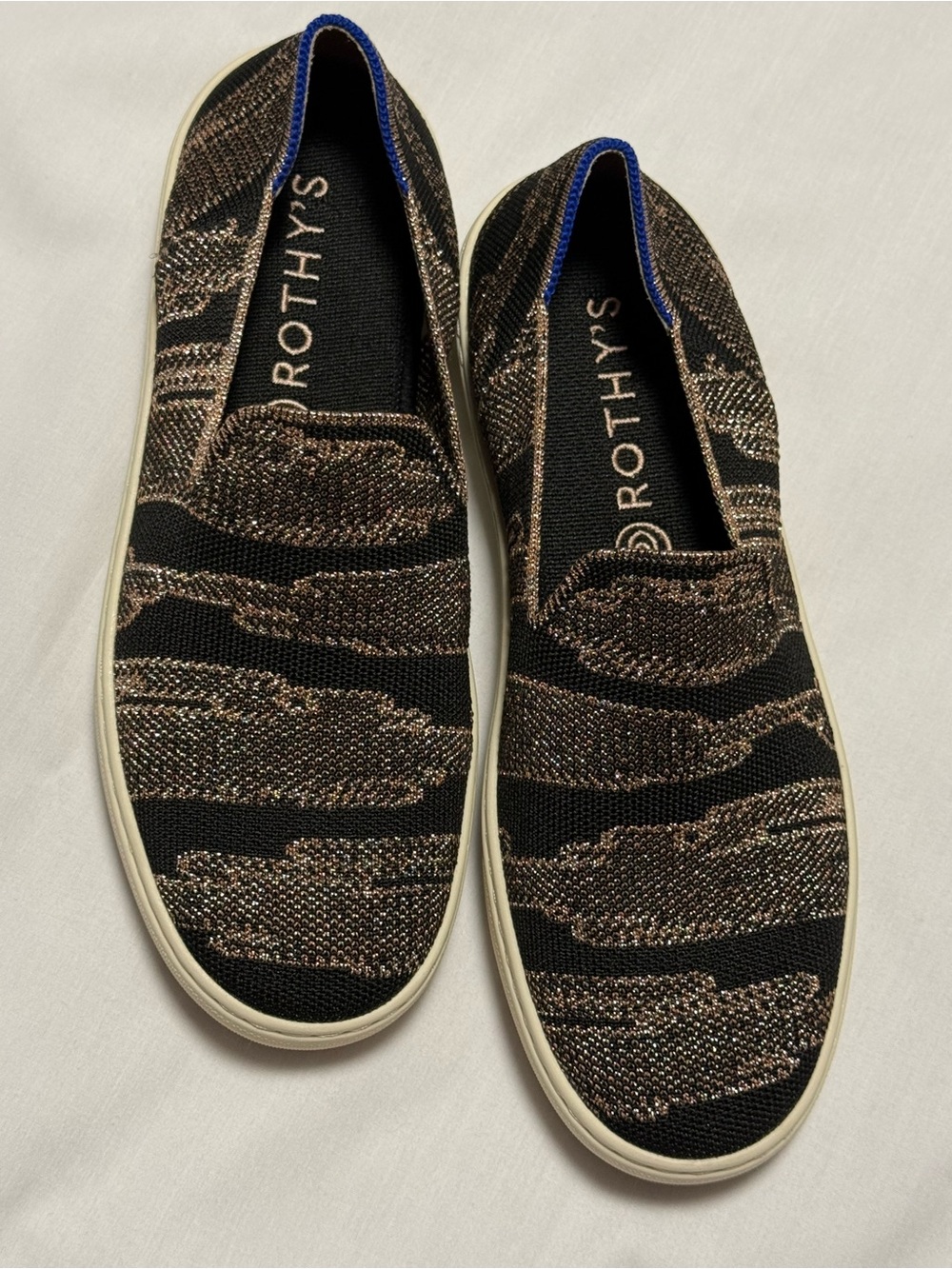 Rothy's Slip On Sneaker Golden Shimmer Retired Rose Gold Women 7.5 Rare